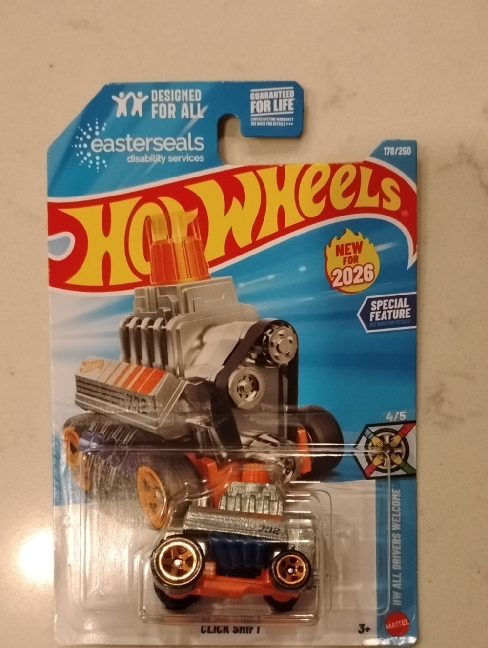 Mattel Hot Wheels Click Shift I in Silver and Orange